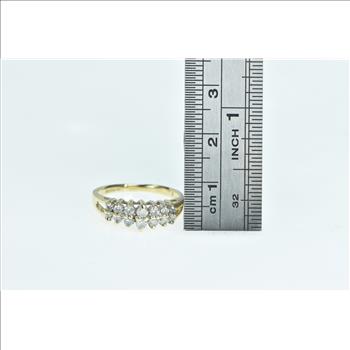 14K Diamond Vintage Classic Statement Band Yellow Gold Ring, Size 6.25