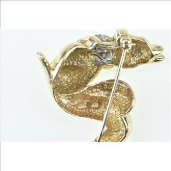 14K Disney Diamond Sword And Stone Girl Squirrel Yellow Gold Pin/Brooch