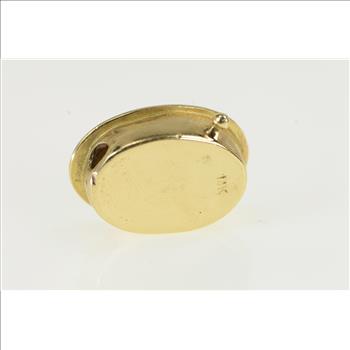 14K Dogwood Flower Swirl Oval Box Clasp Yellow Gold