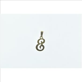14K E Cursive Monogram Letter Initial Name Yellow Gold Charm/Pendant