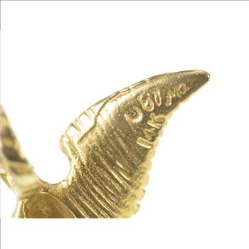 14K Eagle with Olive Branch Great Seal USA Yellow Gold Pendant