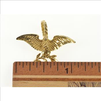 14K Eagle with Olive Branch Great Seal USA Yellow Gold Pendant