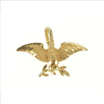 14K Eagle with Olive Branch Great Seal USA Yellow Gold Pendant