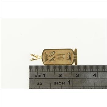 14K Egyptian Hieroglyphic Cartouche Tablet Yellow Gold Charm/Pendant