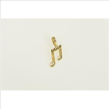 14k Yellow Gold Musical 8th Note Charm Pendant – 0.9 Gram, No Stone, Made In USA