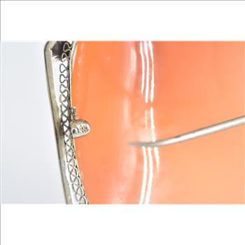 14K Elaborate Carved Shell Cameo Filigree White Gold Pendant/Pin