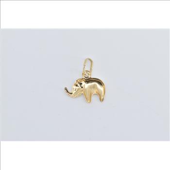 14K Elephant Memory Patience Symbol Animal Yellow Gold Charm/Pendant