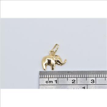 14K Elephant Memory Patience Symbol Animal Yellow Gold Charm/Pendant
