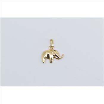 14K Elephant Memory Patience Symbol Animal Yellow Gold Charm/Pendant