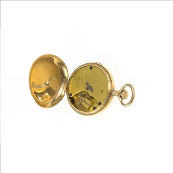 14k Elfin Red Enamel MMC Monogram Engraved Pocket Watch