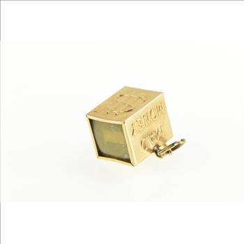 14K Emergency Money Cash Dollar Bill Hammer Yellow Gold Charm/Pendant