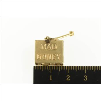 14K Emergency Money Cash Dollar Bill Hammer Yellow Gold Charm/Pendant