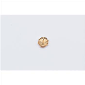 14K Enamel High Relief Vintage Single Stud Yellow Gold Earring