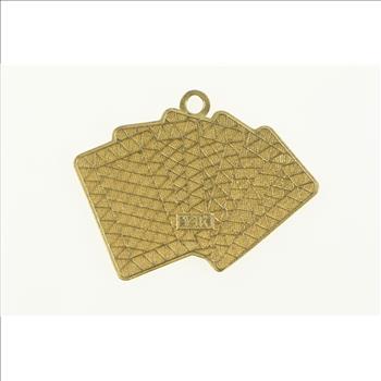 14K Enamel Spades Royal Flush Playing Card Hand Yellow Gold Charm/Pendant