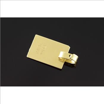 14K Etched Jesus Christ Rectangle Yellow Gold Charm/Pendant
