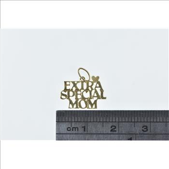 14K Extra Special Mom Word Cut Out Yellow Gold Charm/Pendant
