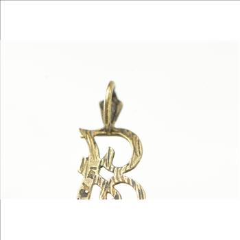 14K F Cursive Initial Monogram Name Letter Yellow Gold Charm/Pendant