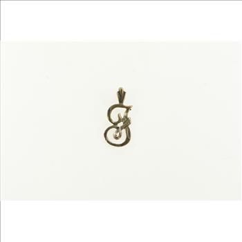 14K F Cursive Initial Monogram Name Letter Yellow Gold Charm/Pendant
