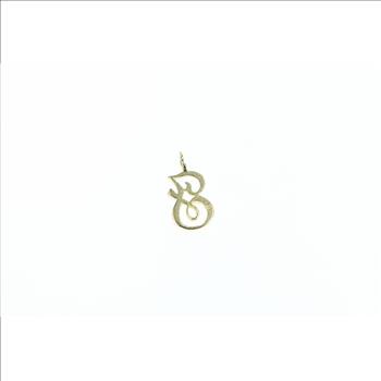 14K F Cursive Letter Monogram Name Yellow Gold Charm/Pendant