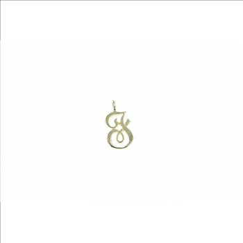 14K F Cursive Letter Monogram Name Yellow Gold Charm/Pendant