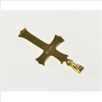 14K Fancy Trim Cross Christian Religious Symbol Yellow Gold Charm/Pendant