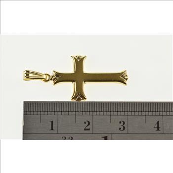 14K Fancy Trim Cross Christian Religious Symbol Yellow Gold Charm/Pendant