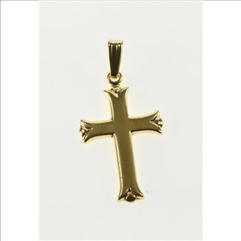 14K Fancy Trim Cross Christian Religious Symbol Yellow Gold Charm/Pendant