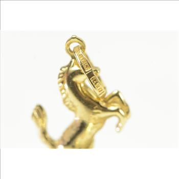 14K Ferrari Horse Symbol Luxury Car Logo Yellow Gold Pendant