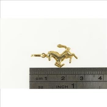 14K Ferrari Horse Symbol Luxury Car Logo Yellow Gold Pendant