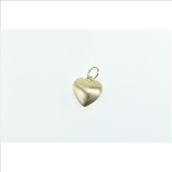 14K Forget Me Not Puffy Heart Love Symbol Yellow Gold Charm/Pendant