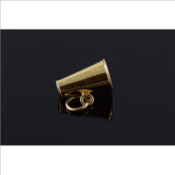 14K G Cheerleader Enamel Cheerleading Megaphone Yellow Gold Charm/Pendant