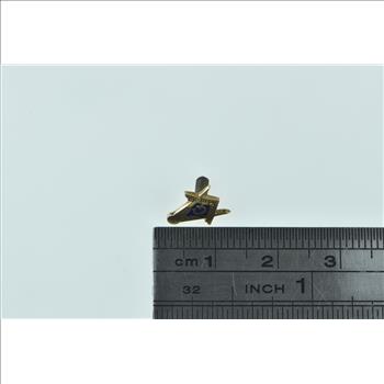 14K G Compass Square Enamel Masonic Lapel Yellow Gold Pin/Brooch
