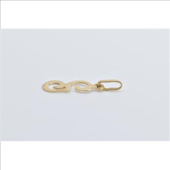 14K G Cursive Letter Initial Monogram Name Yellow Gold Charm/Pendant