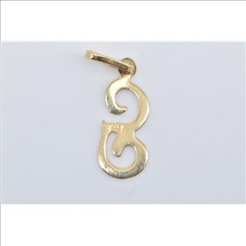14K G Cursive Letter Initial Monogram Name Yellow Gold Charm/Pendant