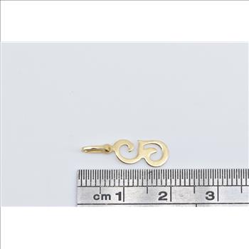 14K G Cursive Letter Initial Monogram Name Yellow Gold Charm/Pendant