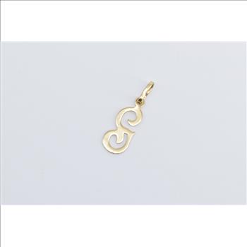 14K G Cursive Letter Initial Monogram Name Yellow Gold Charm/Pendant
