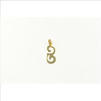 14K G Cursive Monogram Name Initial Yellow Gold Charm/Pendant