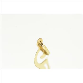 14K G Cursive Monogram Name Initial Yellow Gold Charm/Pendant