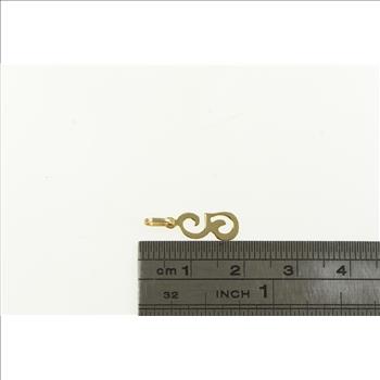 14K G Cursive Monogram Name Initial Yellow Gold Charm/Pendant