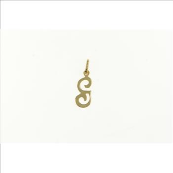 14K G Cursive Monogram Name Initial Yellow Gold Charm/Pendant