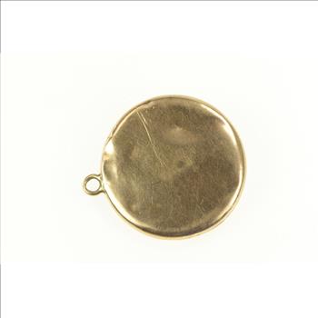 14K Georgian Lion Bear Diamond Photo Locket Yellow Gold Pendant