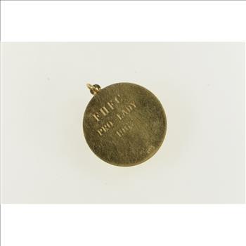 14K Golf Motif Flags Ball Golfer Vintage Sport Yellow Gold Charm/Pendant