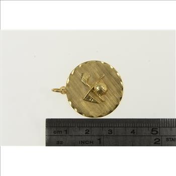 14K Golf Motif Flags Ball Golfer Vintage Sport Yellow Gold Charm/Pendant