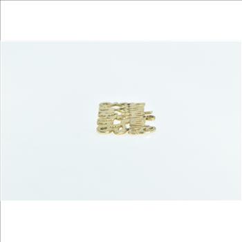 14K Grandma of Twins Word Cut Out Cursive Heart Yellow Gold Charm/Pendant