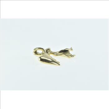 14K Guardian Angel Vintage Protection Symbol Yellow Gold Pendant