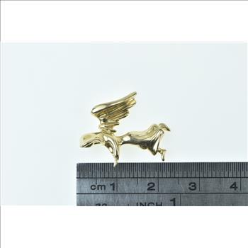14K Guardian Angel Vintage Protection Symbol Yellow Gold Pendant