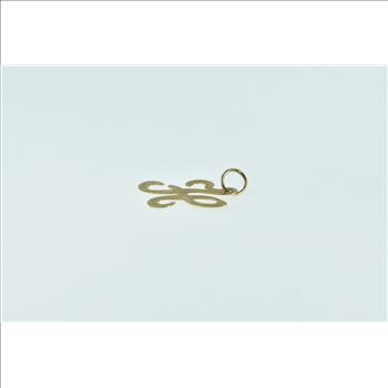 14K H Cursive Monogram Name Letter Yellow Gold Charm/Pendant