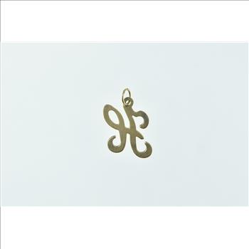 14K H Cursive Monogram Name Letter Yellow Gold Charm/Pendant