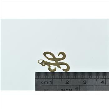 14K H Cursive Monogram Name Letter Yellow Gold Charm/Pendant