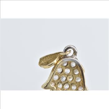14K Hamsa Pave Cubic Zirconia Encrusted Yellow Gold Pendant